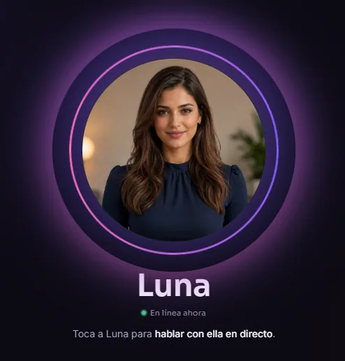 Luna, companion de inteligencia artificial con conversación en directo.